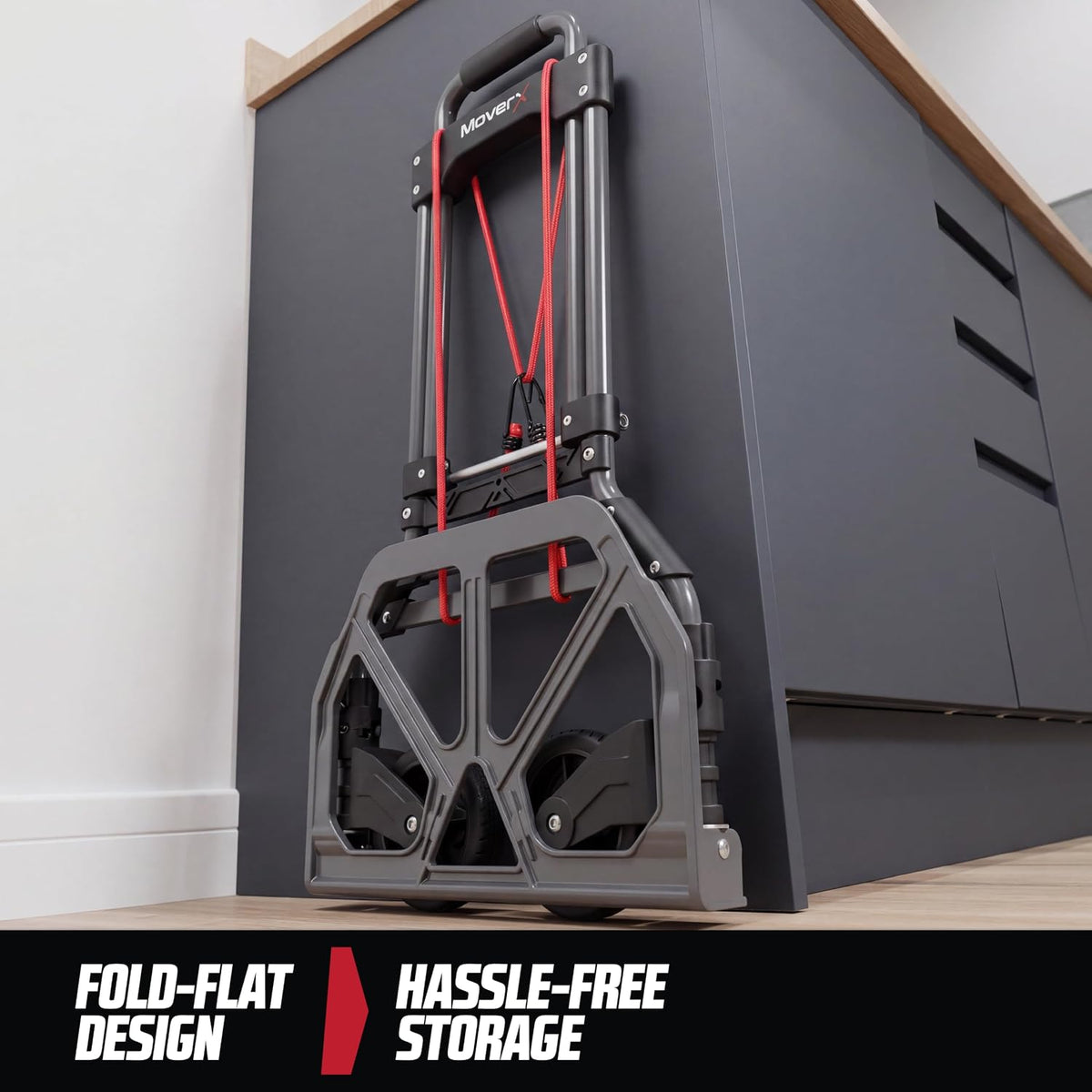 MoverX Folding Hand Truck Aluminium, Heavy Duty Hand Truck Foldable Trolley on Wheels, Multi Purpose Sack Truck Moving Trolley, 80kg