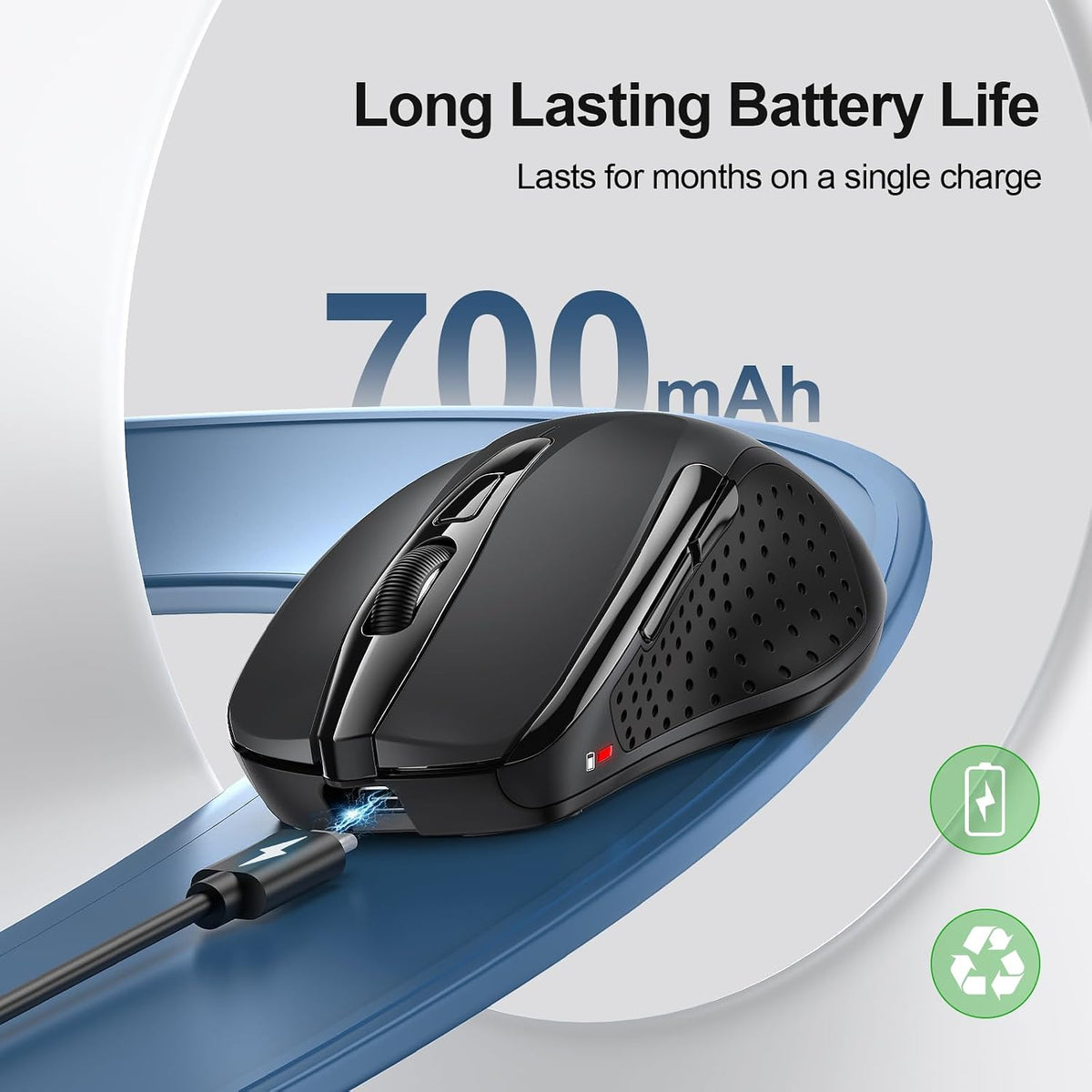 TECKNET Bluetooth Mouse, Rechargeable Bluetooth Wireless Mouse