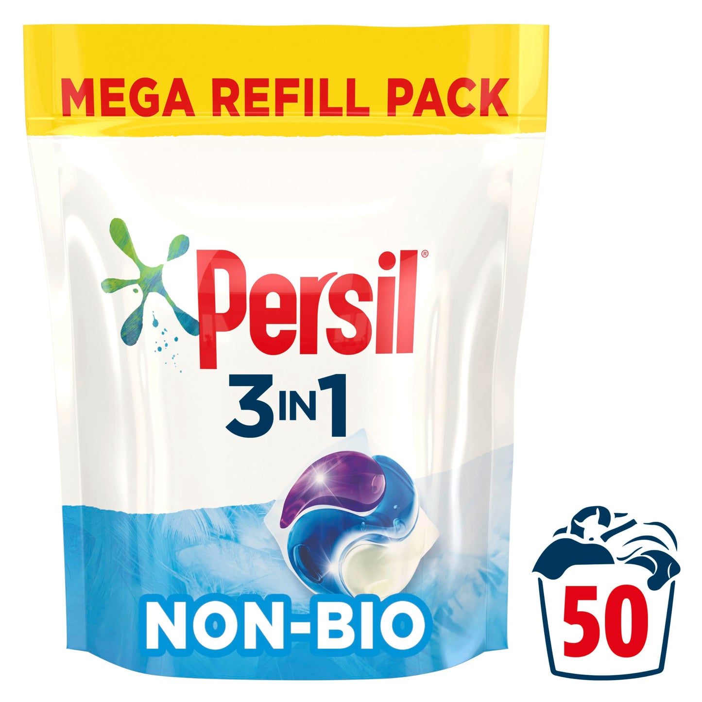 Persil Bio 3 in 1 Washing Capsules 1st time removal of tough stains outstanding stain removal in quick & cold washes 48 washes