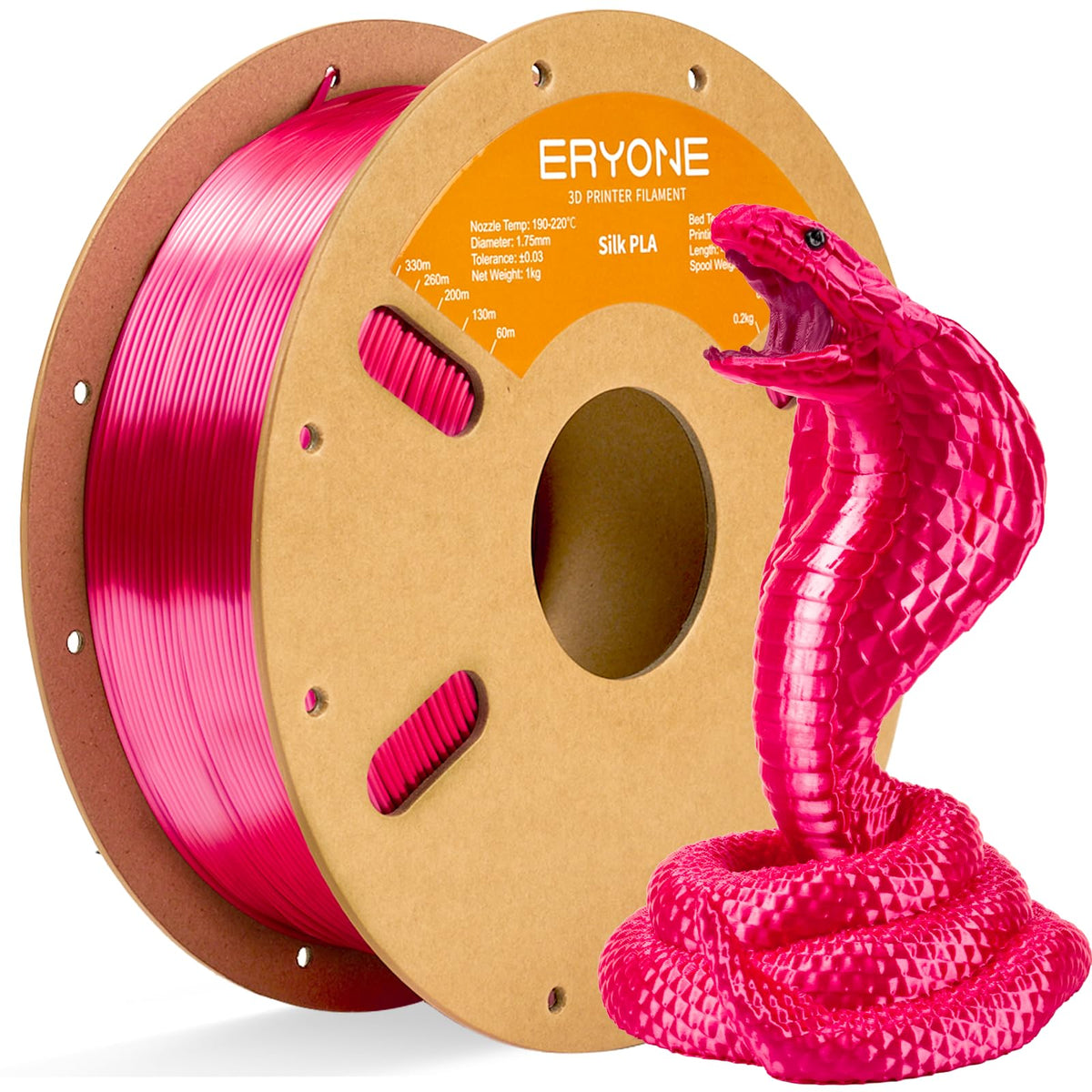 ERYONE Silk PLA Filament 1.75mm,3D Printer Filament PLA,Shiny Glossy PLA Filament,+/-0.03mm,1kg(2.2lbs)/Spool,Silk Liquid Gold