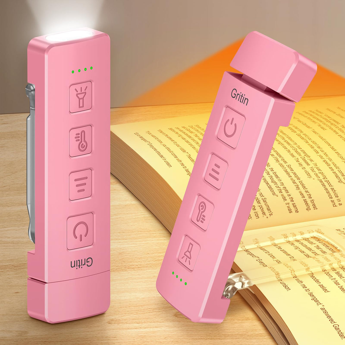 Gritin 2026 Gen 2 Rechargeable Book Light,2-in-1 Reading Light & Torch