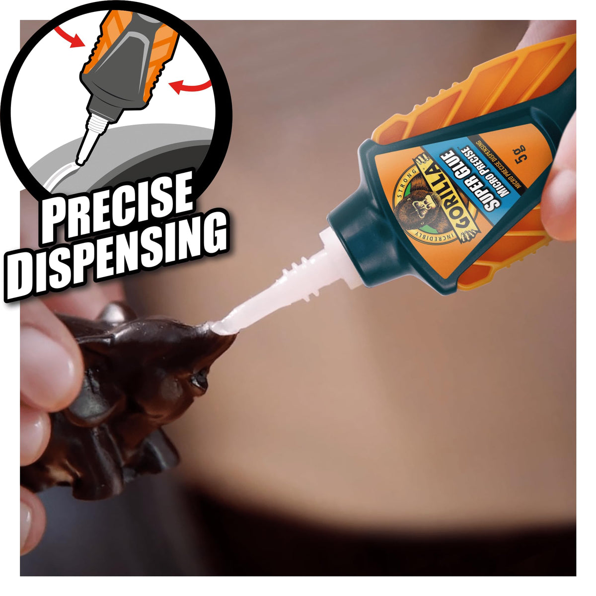 Gorilla Super Glue, 15g – All Purpose, Impact Tough & Fast Setting with Anti-Clog Cap Ideal for Metal, Ceramics, Leather & More