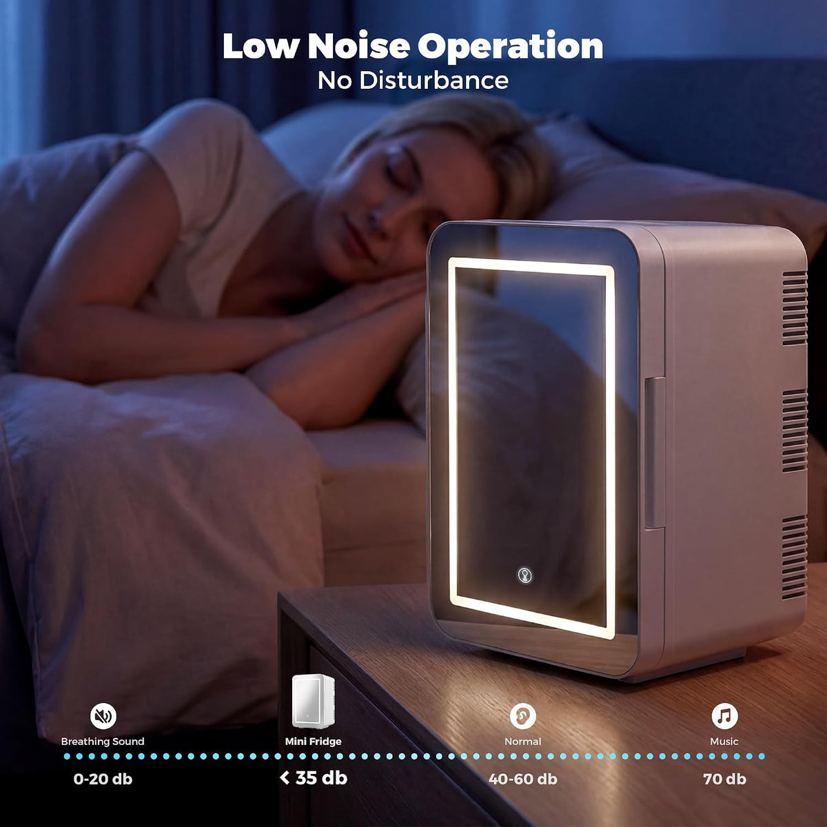 6L Skincare & Makeup Mini Fridge, Cooler & Warmer with LED Mirror