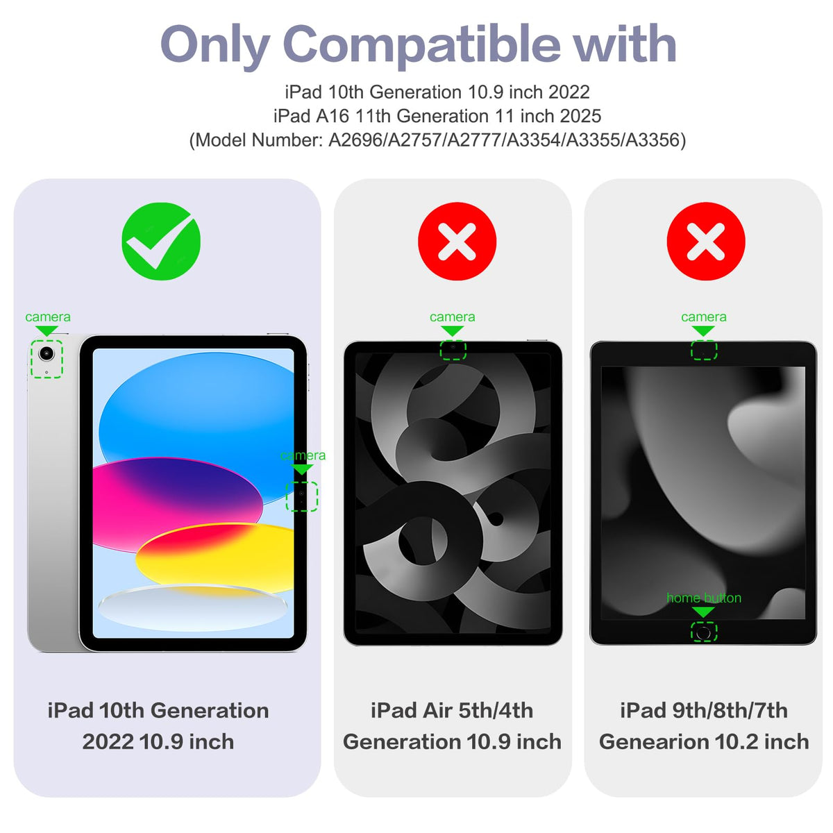Vobafe Case for iPad A16 11th Generation 11 Inch 2025/iPad 10th 10.9" 2022