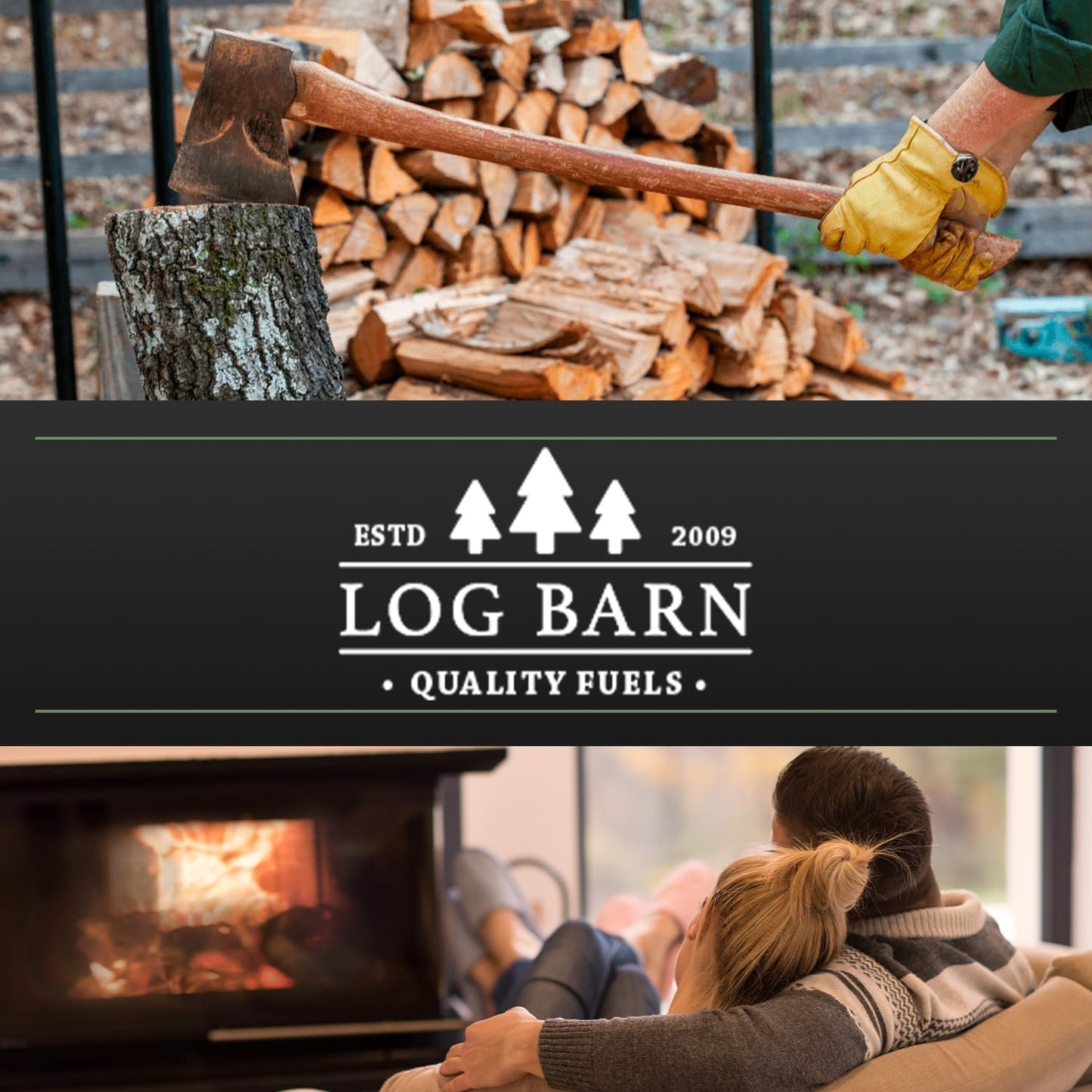 Log Barn Fire Chiminea for Garden (43 x 43 x 118 cm). Black Steel Log Burner Outdoor with Poker. Durable, Easy to Assemble, Lightweight Wood Burner Outdoor - Genuine Log Barn Garden Chiminea
