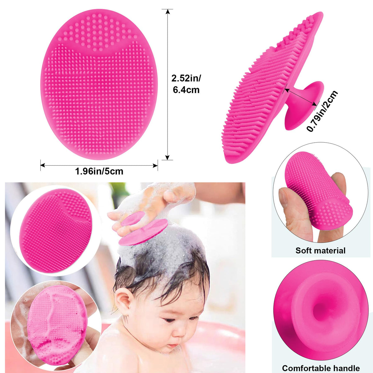 3PCS Baby Hair Brush with Wooden Handle and Comb Set for Newborns & Toddlers | Natural Soft Goat Bristles l Wood Comb l Green Cradle Cap Brush | Ideal for Cradle Cap
