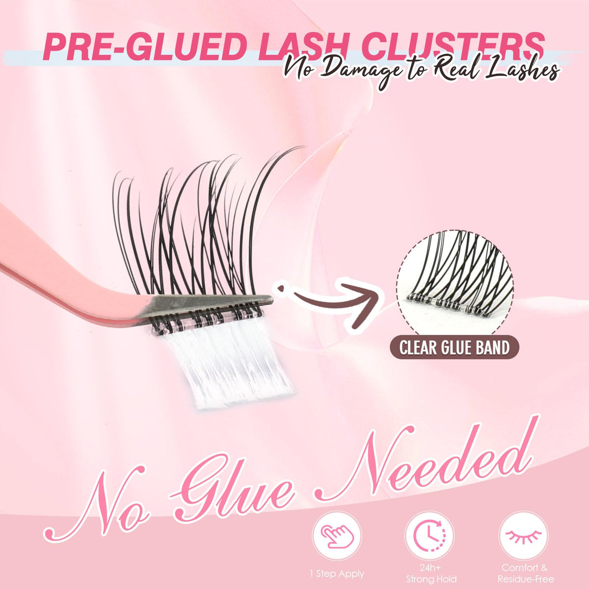 Sixstarhair Individual Eyelashes Kit Lash Clusters with Glue and Remover