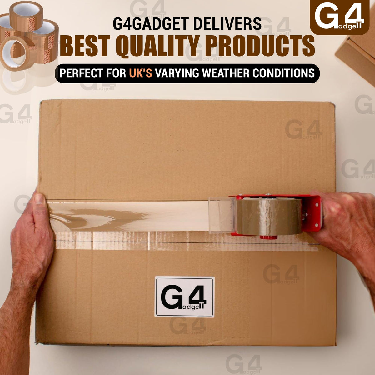 G4GADGET Pack of 3 Clear Packing Tape - Heavy Duty Transparent Tape 48mm x 66m - Ideal for Moving, Packing Boxes, and Secure Packaging