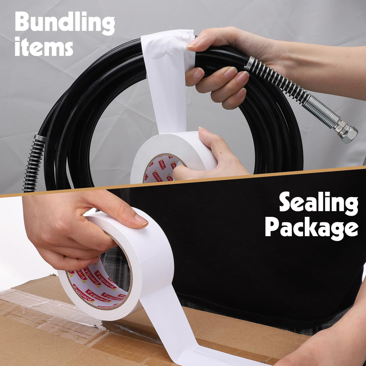 3 Rolls Duct Tape 48mm x 18m 8.5Mil, Silver Gaffer Tape 210μ