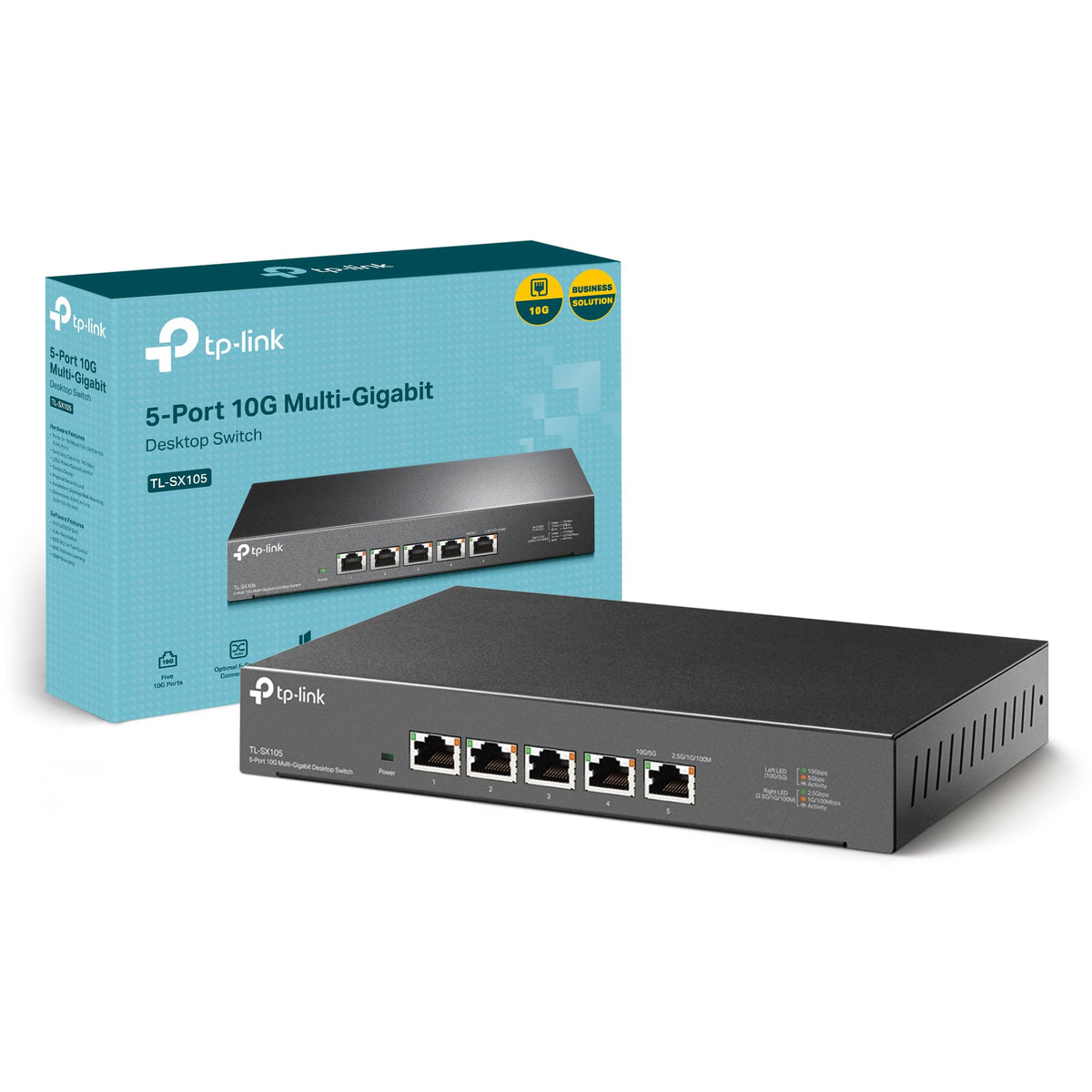 TP-Link TL-SG105S, 5 Port Gigabit Ethernet Network Switch, Ethernet Splitter, Hub, Desktop and Wall-Mounting, Sturdy Metal, Fanless, Plug and Play, Energy-Saving
