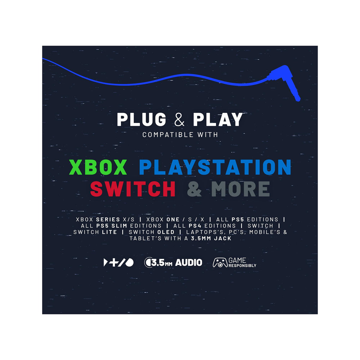 STEALTH PANTHER Sky - Over Ear Gaming Headset PS4/PS5, XBOX, Switch, PC with Flexible Mic, 3.5mm Jack, 1.5m Cable, Lightweight, Comfortable and Durable