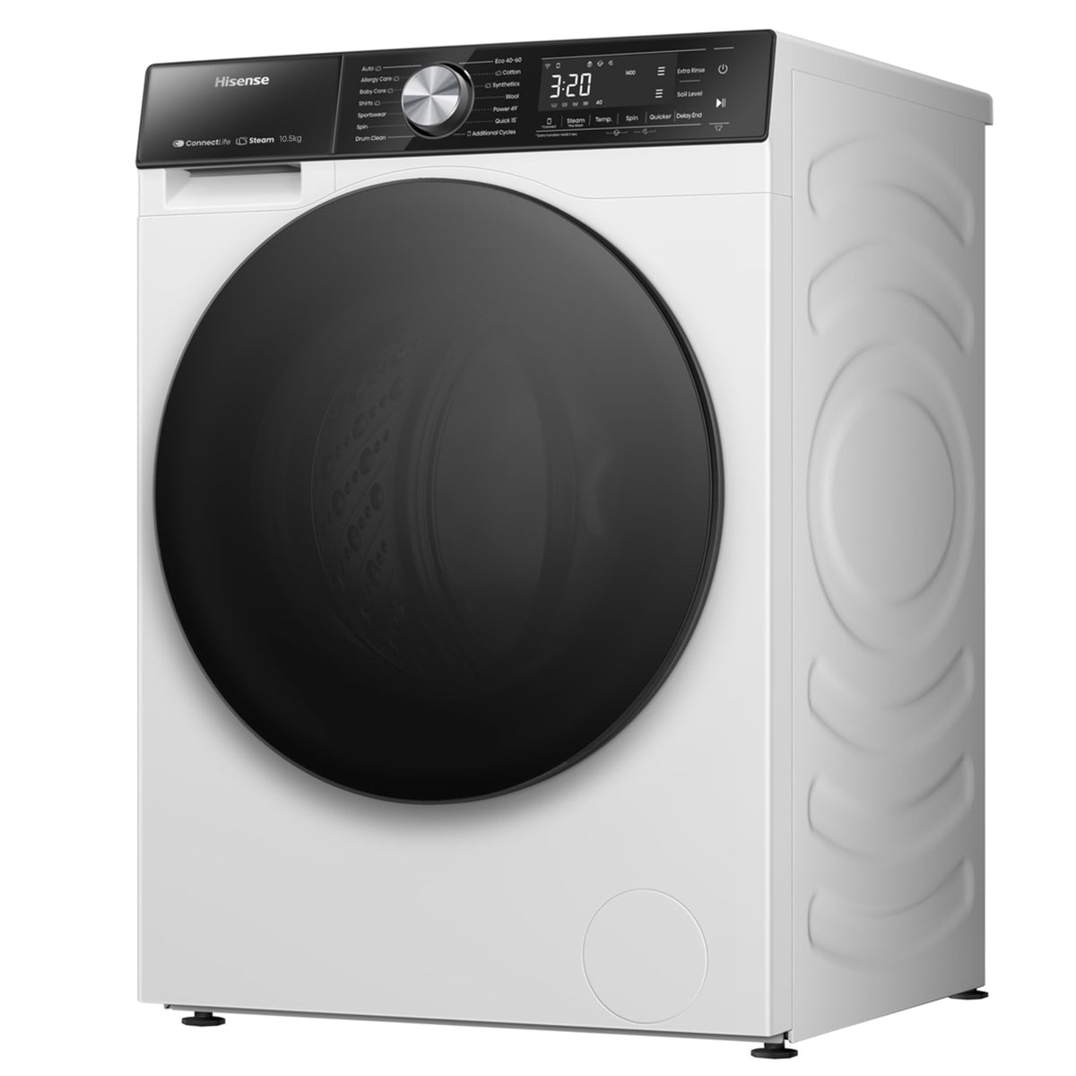 Hisense WF1G7021BW Freestanding 7 KG-Front Load Durable Inverter Washing Machine, Steam Wash-Quick Wash-15 Washing Programs-1200 RPM-White-Energy Rating B
