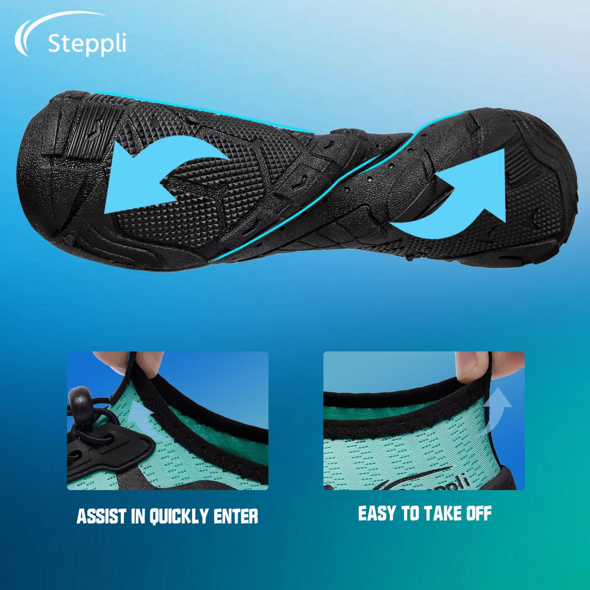 Steppli Water Shoes Beach Barefoot Swim Sea Aqua Shoes for Men Women