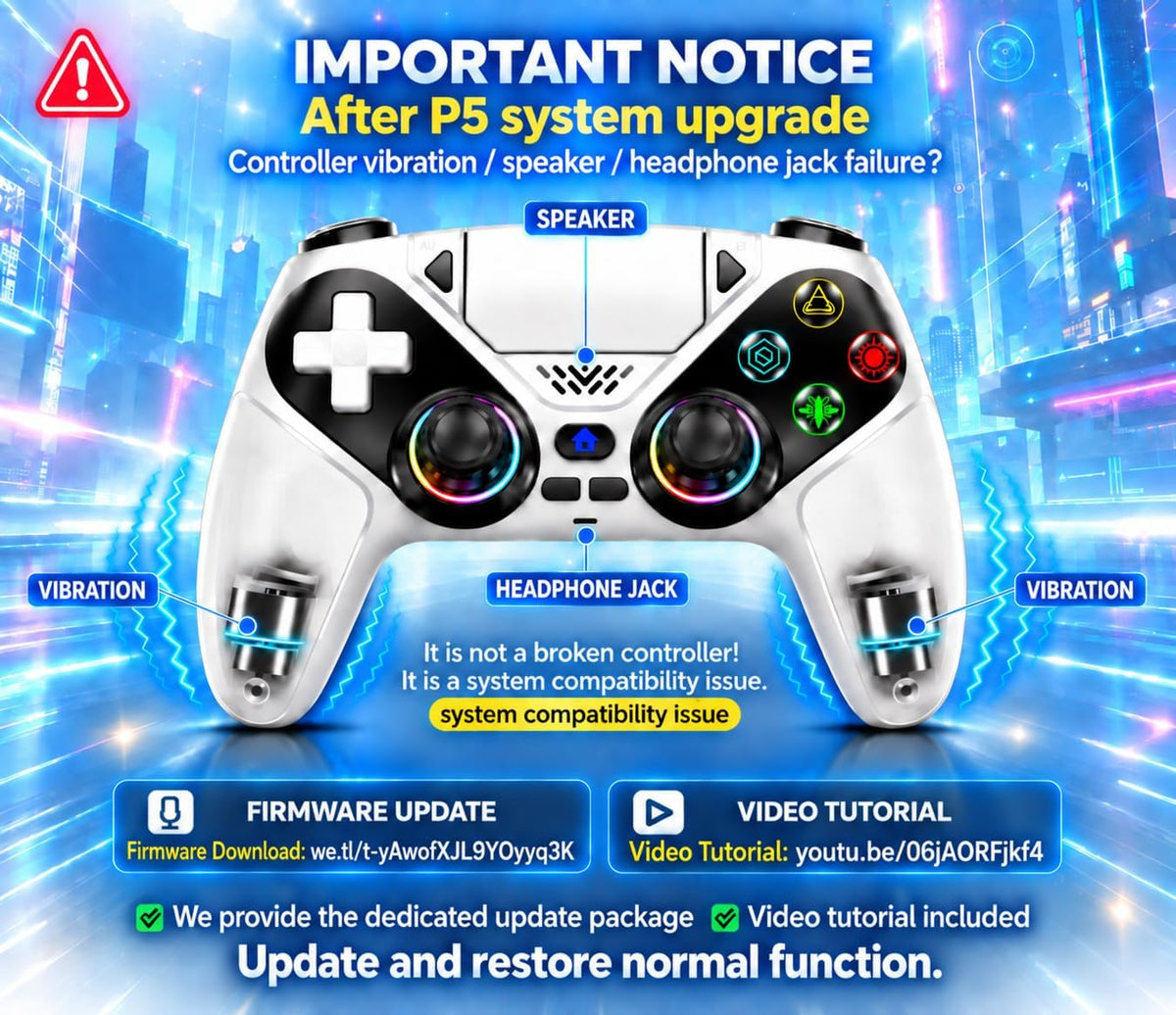 Dinosoo RGB Wireless Controller for PS5/Pro/Slim & PCs, Bluetooth Gamepad with Back Buttons, Touchpad, Macro, Turbo, Dual Vibration, 6-Axis Sensor, Speaker, 3.5mm Audio Jack,White