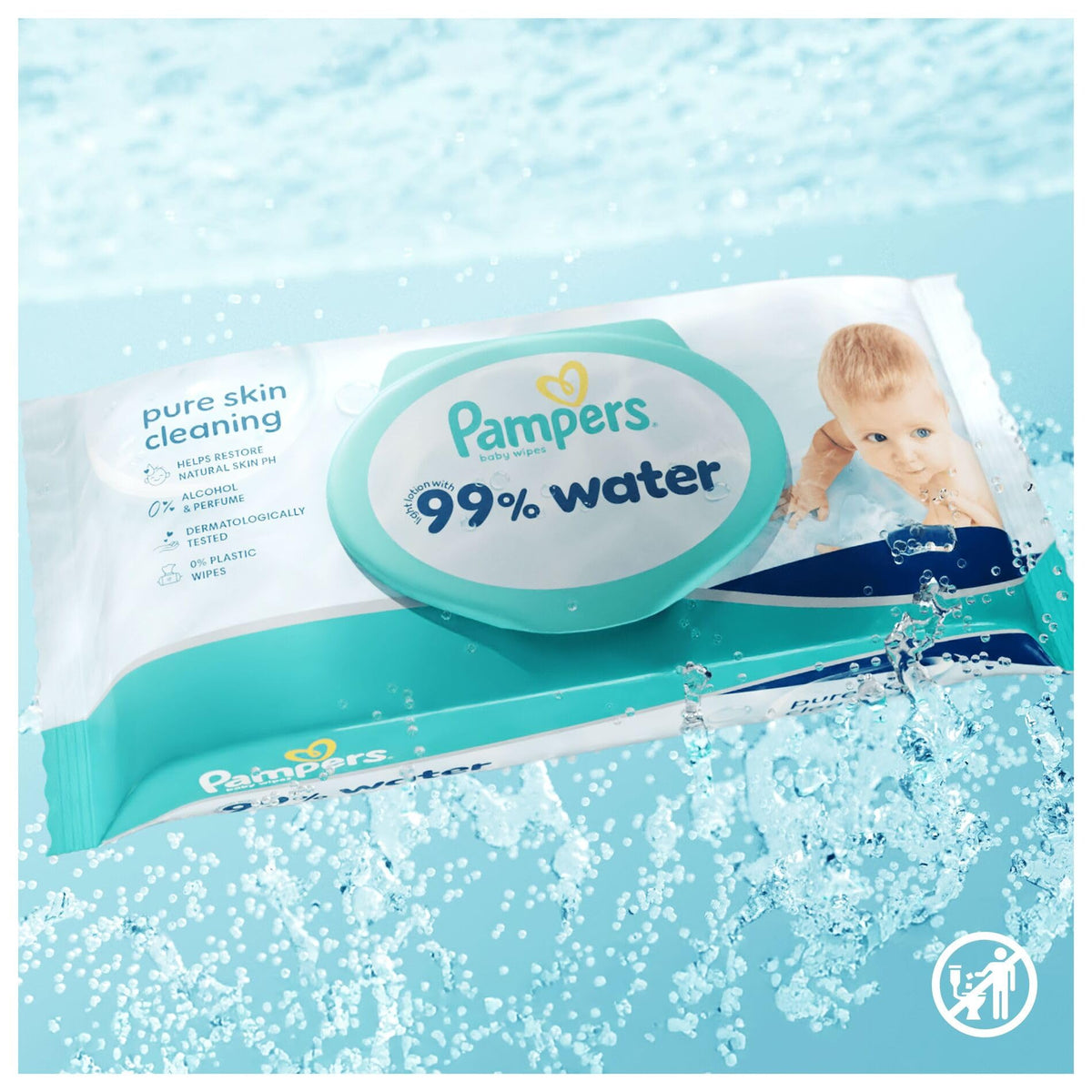 Pampers 99% Water Baby Wipes, 720 Count