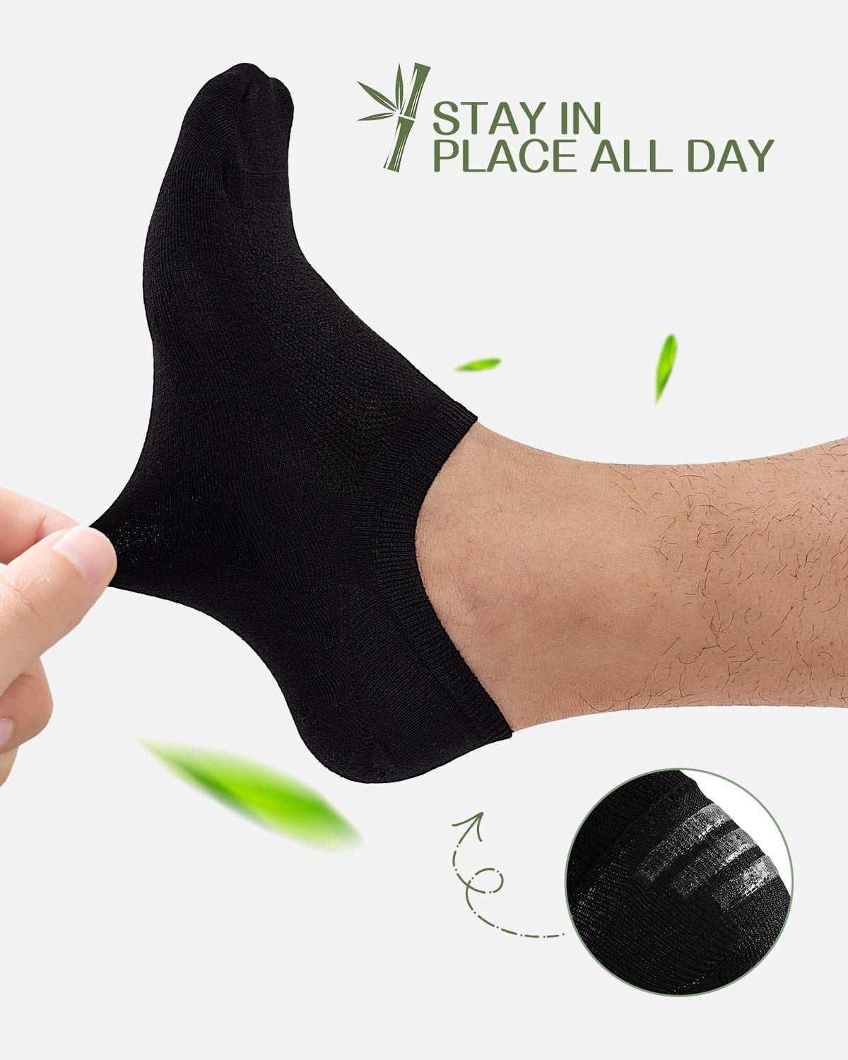 Cirorld Bamboo No Show Socks for Men & Women, 6 Pairs, Non-Slip