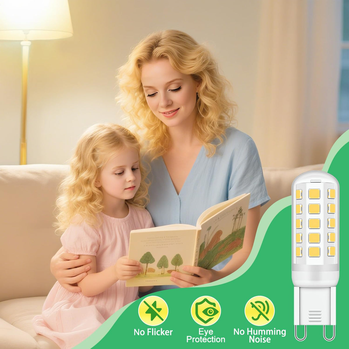 G9 Led Bulbs Warm White 6-Pack, 3W 510 Lm 3000 Kelvin G9 Led Light Blubs, Equivalent to 30-40W Halogen, 220-240V No Flicker Non-Dimmable Energy Saving, for Home Lighting Decor [Energy Class C]