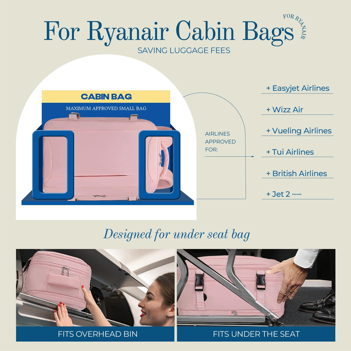Lossga for Ryanair Cabin Bags 40x30x20,Cabin Bag Travel Backpack