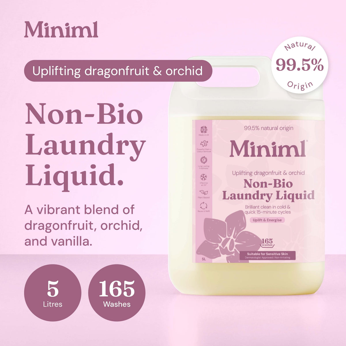 Miniml Eco Laundry Liquid Washing Detergent 5L Refill – Fresh Linen