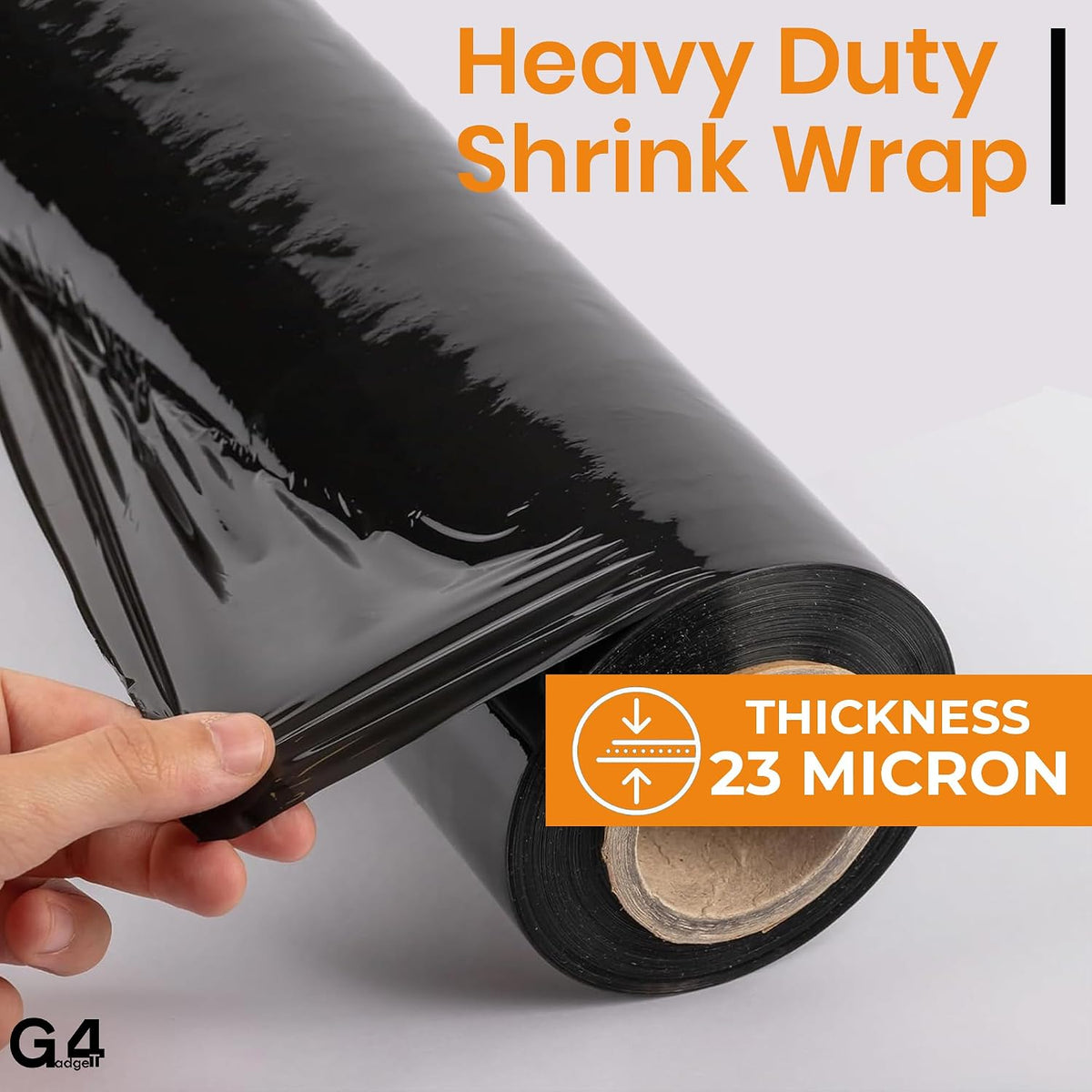 Heavy Duty Strong Pallet/StretchWrap/Shrink Wrap Packaging Cling Film - 400mm x 220m Pallet Stretch Wrap for Moving Home, Furniture, Luggage and Parcel (Black ‎40cm x 220m (STD CORE))