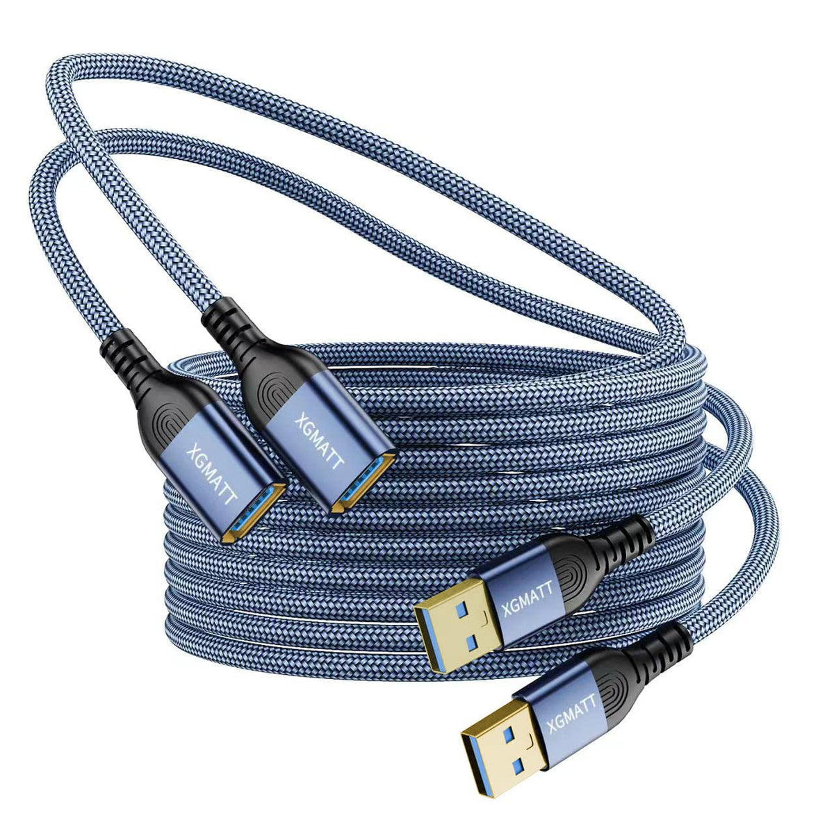 USB Extension Cable 2M 2Pack USB 3.0 Extender Male to Female Blue