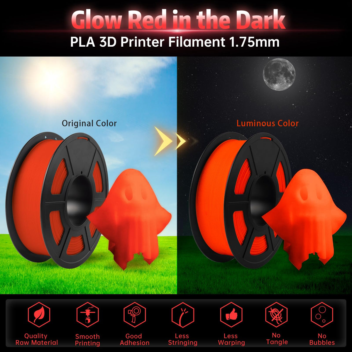 SUNLU PLA Filament 1.75mm Black PLA 1KG, Neatly Wound 3D Printer Filament