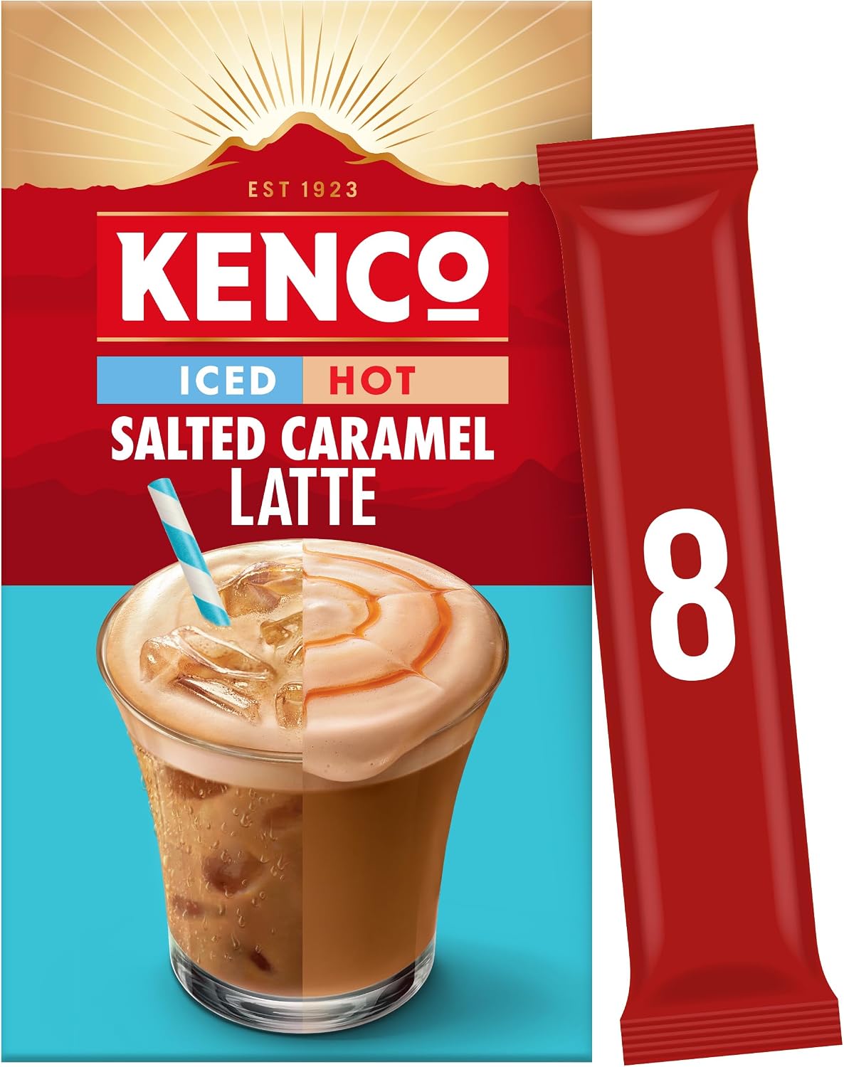 Kenco Iced Hot Salted Caramel Latte Sachets x8 (Pack of 5, Total 40 Sachets)