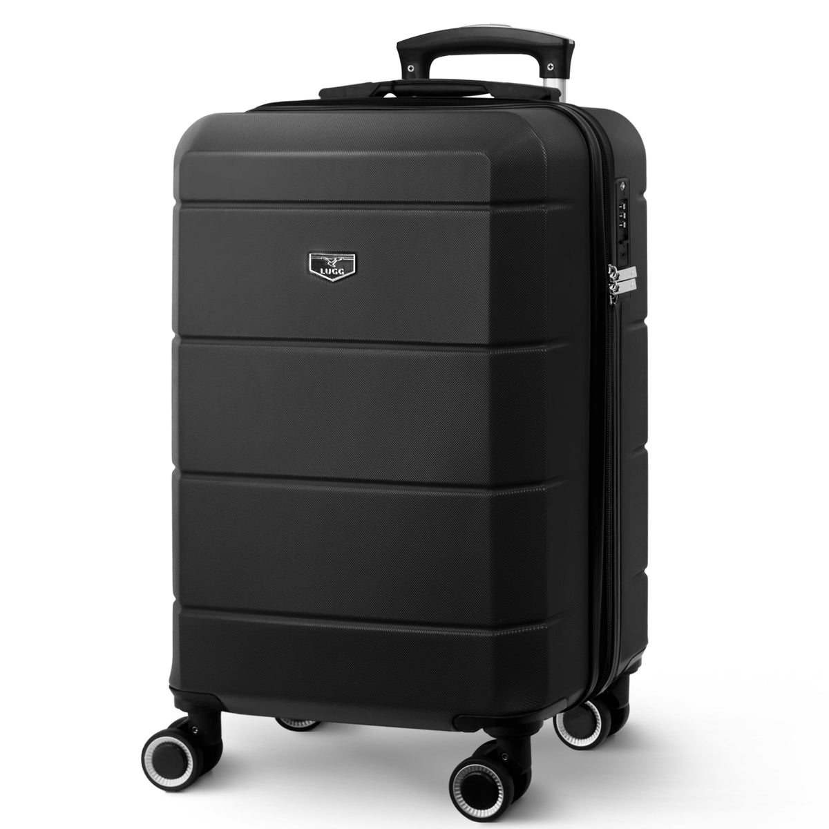 LUGG Jetset 40cm Suitcase 40x30x20cm, Ryanair Compatible Underseat Size, Hard Shell ABS, Spinner with Removable Wheels, Lightweight Travel Luggage, 1 Year Warranty