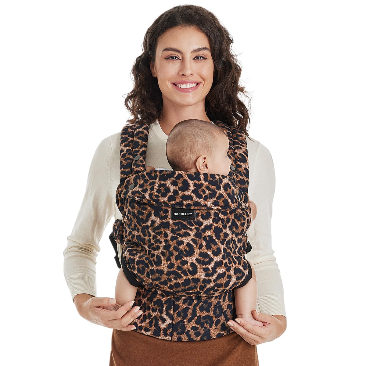 Momcozy Baby Carrier for 3-24M/3.2-20kg, Waist 64-127cm, Cotton Khaki