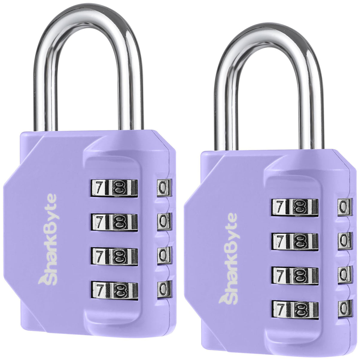 SharkByte Heavy Duty Combination Padlock – 4-Digit Weatherproof Outdoor Lock with Stainless Steel Shackle, Anti-Rust Resettable Code for Gym, School, Locker, Shed, Toolbox, Gate & Warehouse - Red