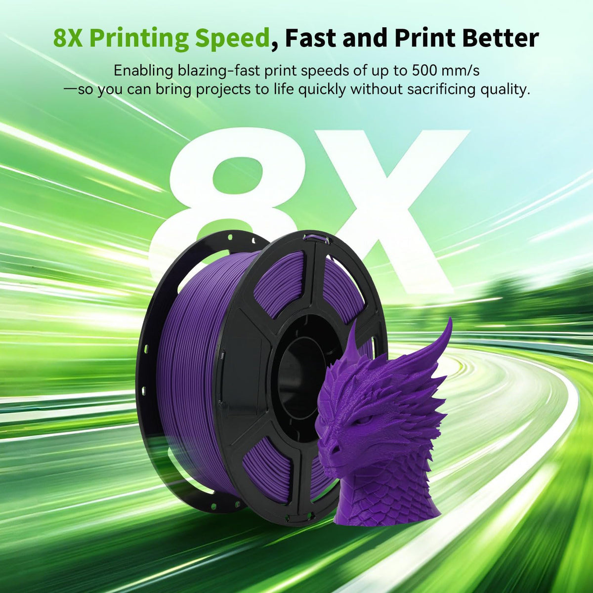 FLASHFORGE 3D Printer Filament, PLA PRO Filament 1.75mm, 1KG Spool (2.2lbs), Dimensional Accuracy +/- 0.02mm for FDM 3D Printers, Better Tenacity & No Knotting (White)