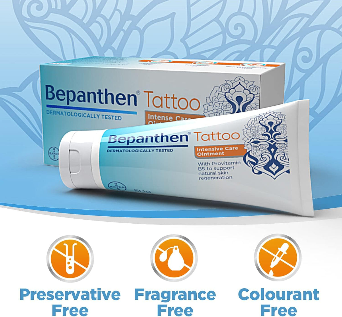 Bepanthen Tattoo Intense Care Ointment, Formulated with Provitamin B5, 50g