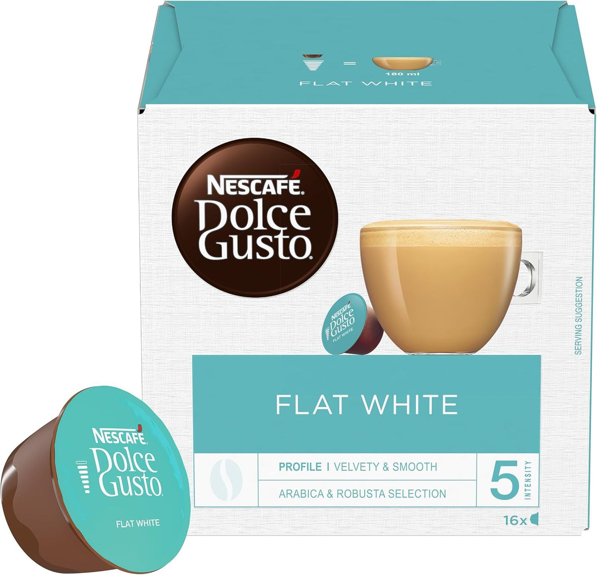 Nescafé Dolce Gusto Flat White Coffee Pods 16 Pods | Multipack of 3
