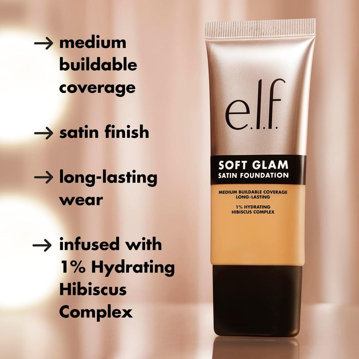 e.l.f. Soft Glam Foundation, Medium Coverage, Long-Lasting & Buildable Foundation For A Smooth, Satin Finish, Vegan & Cruelty-Free, 21 Light Neutral
