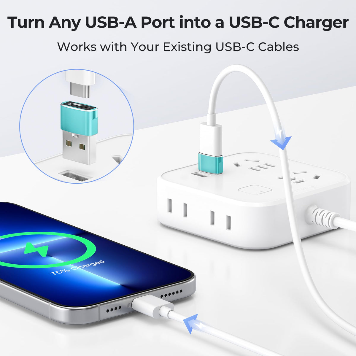 BASESAILOR USB to USB C Adapter,USBC Female to USB A Male Adapter 3Pack