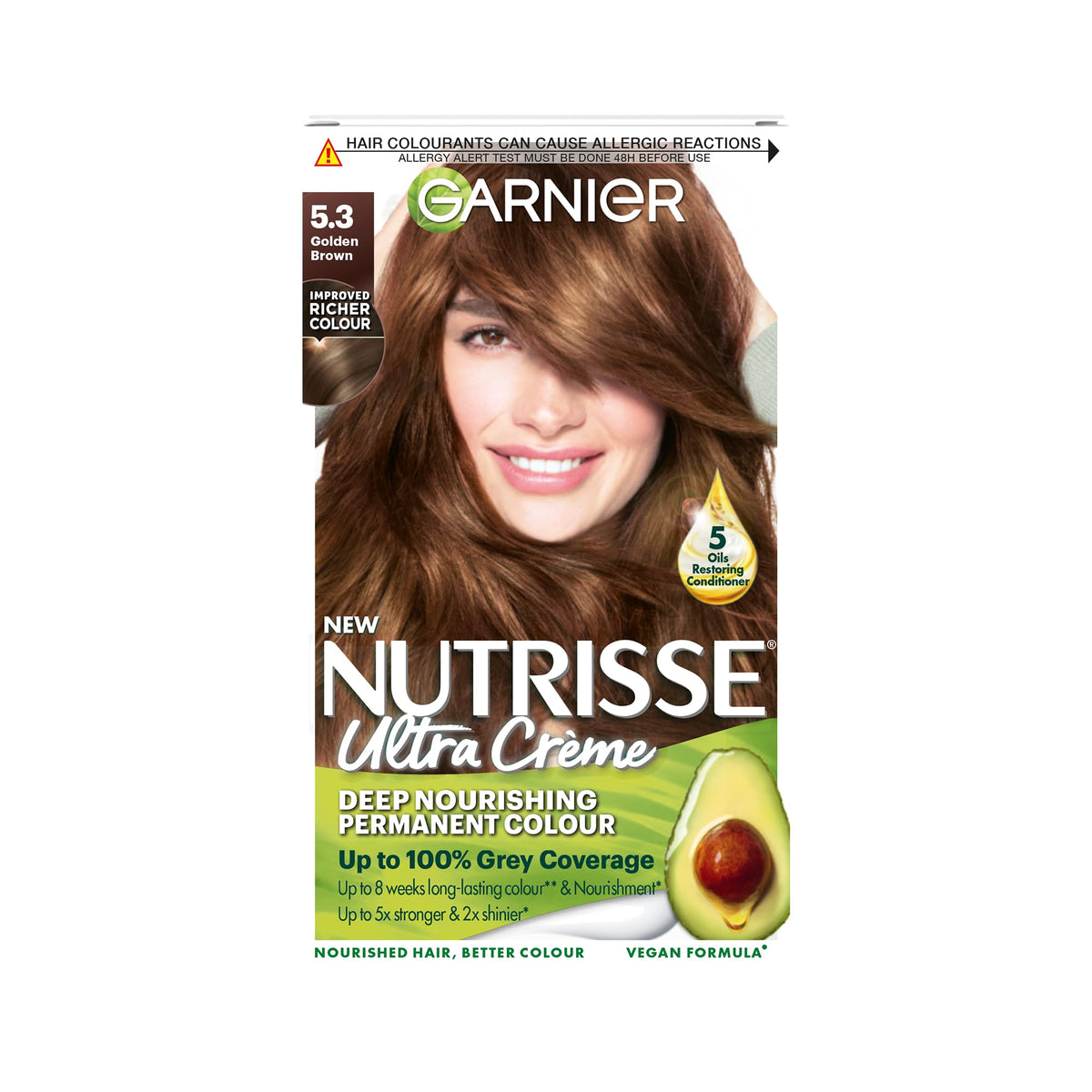 Garnier Nutrisse Ultra Color Permanent Hair Dye, 4.15 Iced Coffee Brown