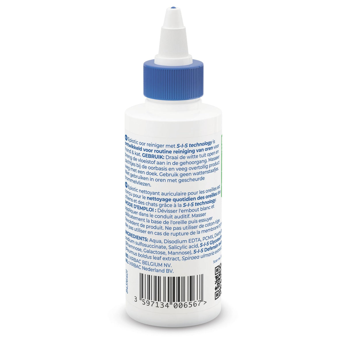 Virbac EpiOtic Cat and Dog Ear Cleaner Solution - Antibacterial and Anti-fungal Dog and Cat Ear Cleaner - 125ml