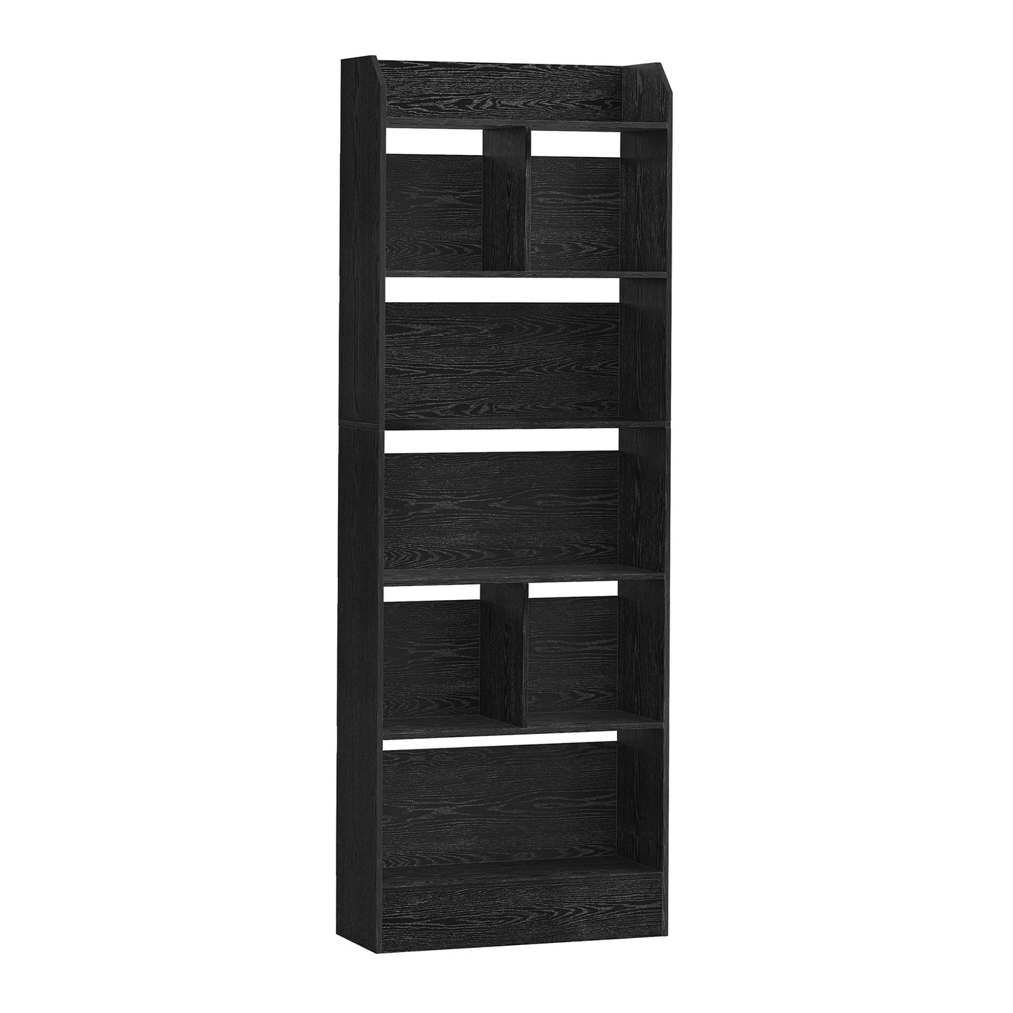 Hzuaneri 6-Tier Bookcase, Bookshelf with 8 Adjustable Storage Shelf Unit, White Bookcase for Living Room, Home Office, Bedroom, Study, 24 x 60 x 199 cm, White, BC11703X