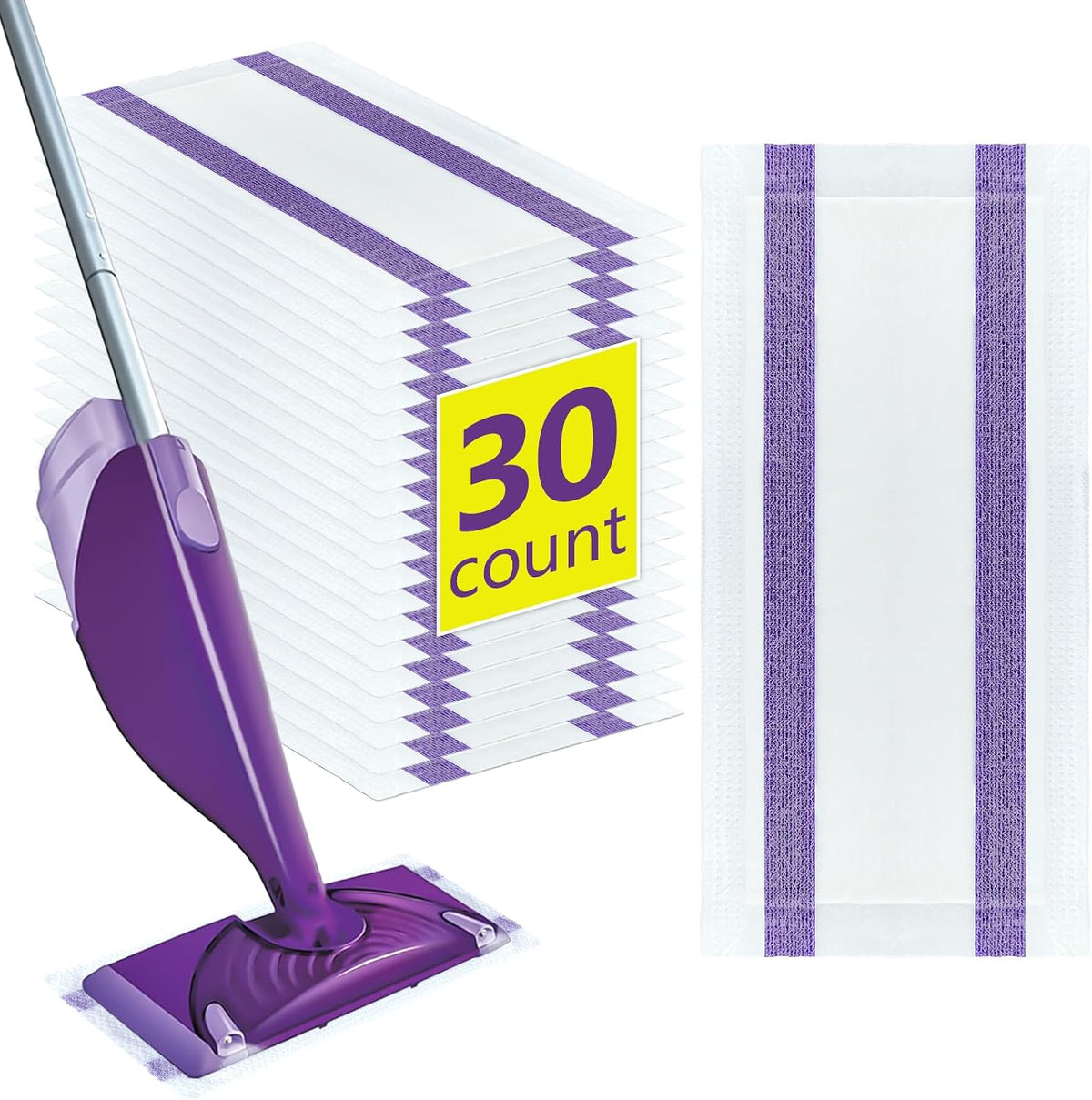 30 Pads Power Mop Refills for Flash Power Mop,Multi-Surface Mop Refill Pads