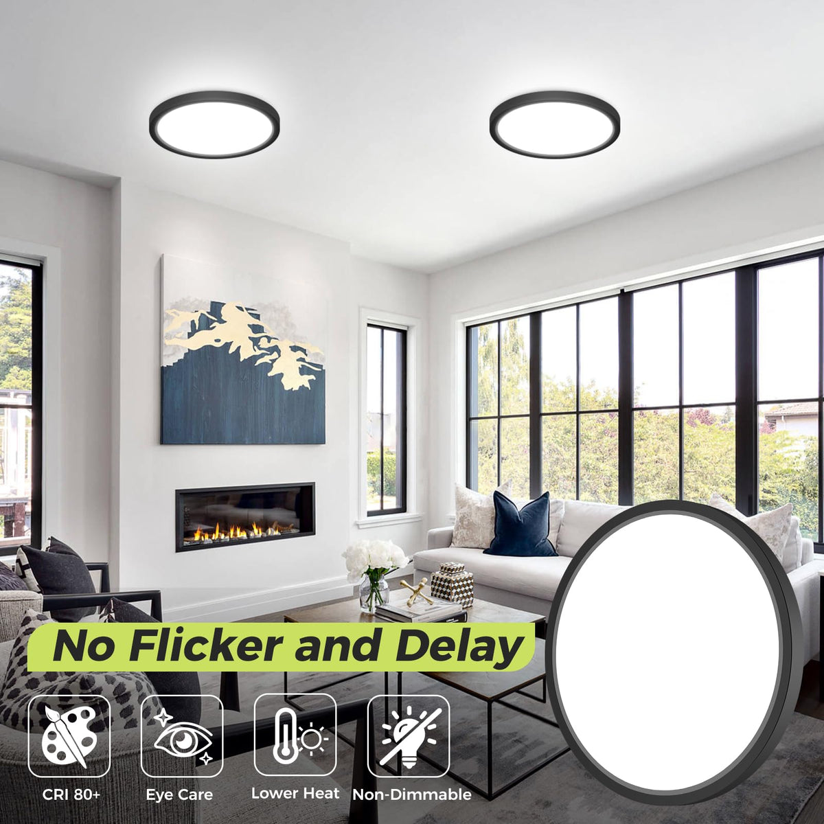 hepside 2 Pack Bathroom Ceiling Light 30cm, 3000K/3500K/4000K/5000K/6500K 5CCT LED Ceiling Lights, 24W, Modern, Waterproof, Round Flush Mount for Bathroom, Kitchen, Bedroom, Hallway