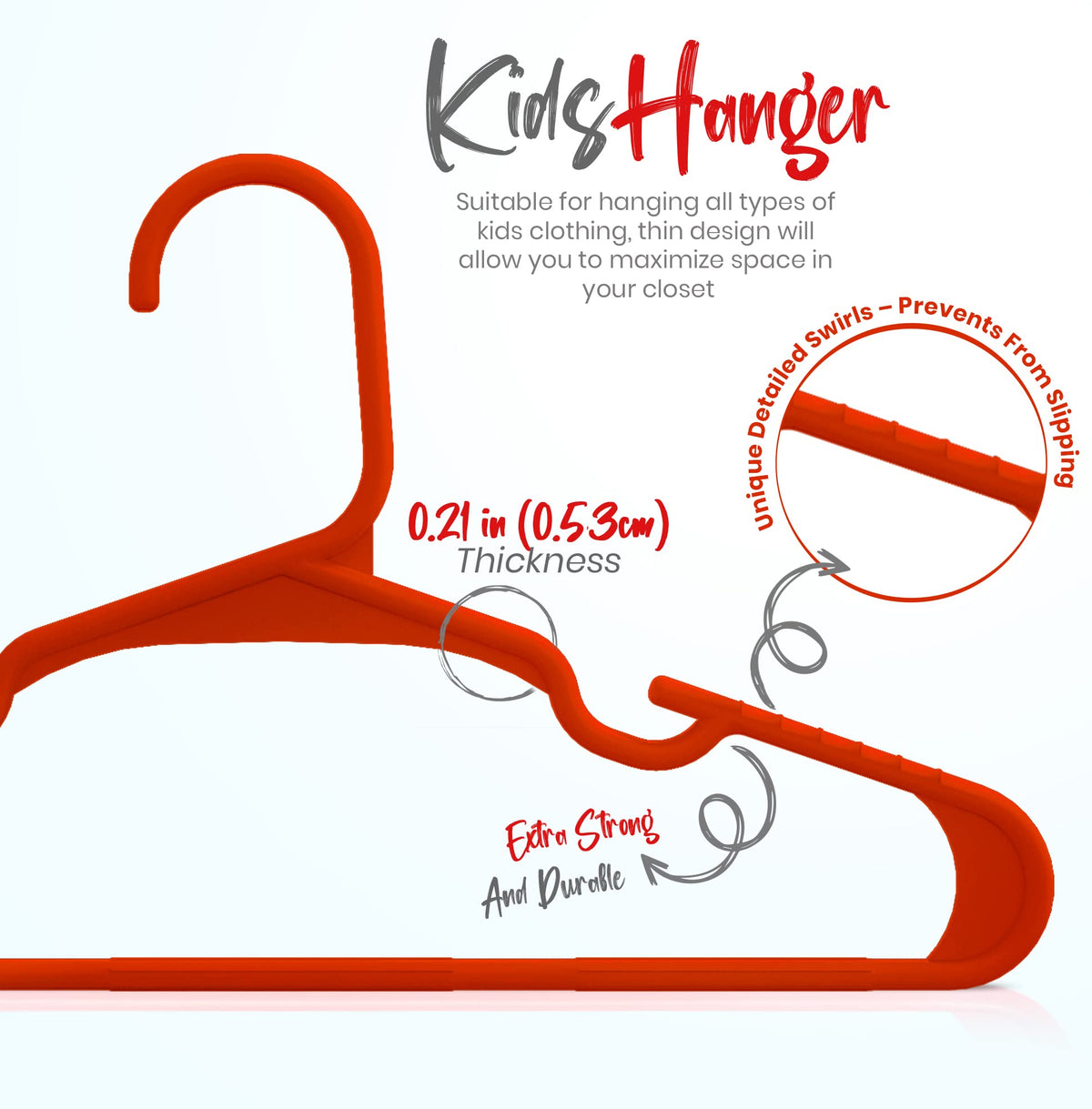 Utopia Home 20pcs Kids Hangers - 28cm Plastic Baby Hangers for Closet - Kids Hanger for Clothes and Baby Hanger for Closet - for Daily Standard Use (Grey)
