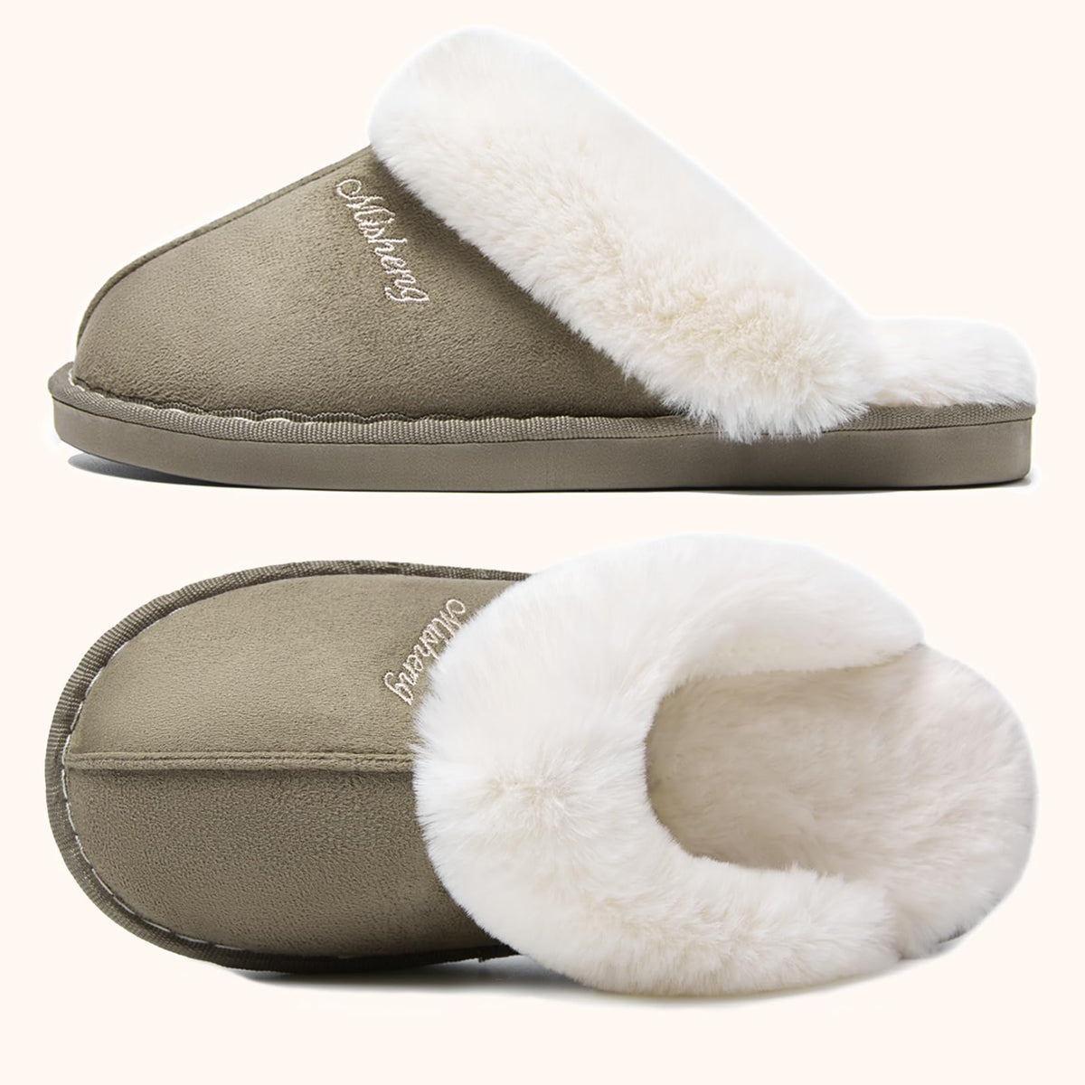 Misolin Womens Slippers With Memory Foam Fluffy Slip-on House