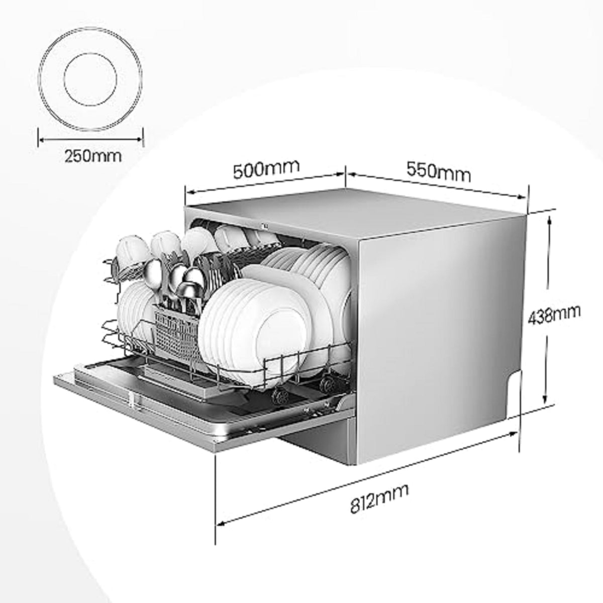 COMFEE' Fully Integrated Dishwasher, 12 Place Settings, 60cm
