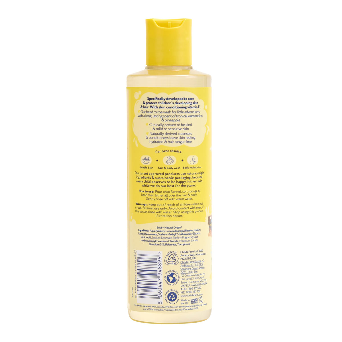 Childs Farm Kids Hair & Body Wash, Sweet Orange | Tear-free, Gently Cleanses | Suitable for Dry, Sensitive Skin, 250ml