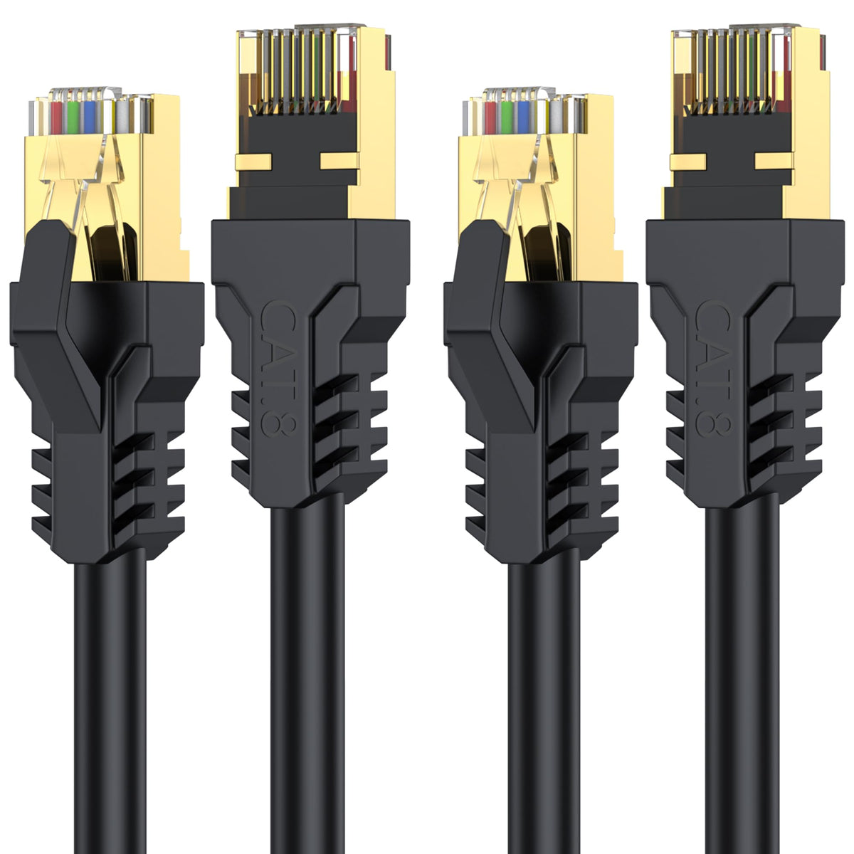 Cat 8 Ethernet Cable 1M, High Speed 40Gbps 2000Mhz Internet Cable, Lan Cable with Gold Plated RJ45 Connector,Weatherproof Outdoor&Indoor,for/PC/Modem/Router/Gaming, Faster Than Cat7/Cat6/Cat5