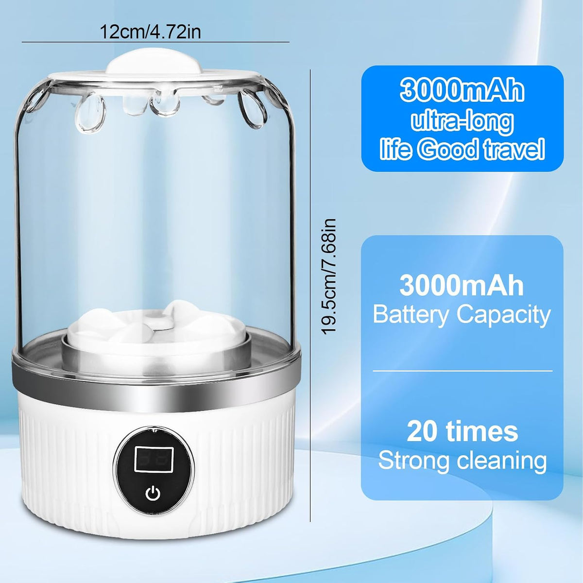 Portable Washing Machine, With a USB mini Washing Machine, 600 g Tragbare Underwear Washing Machines, Suitable for travel camping dormitories (white)