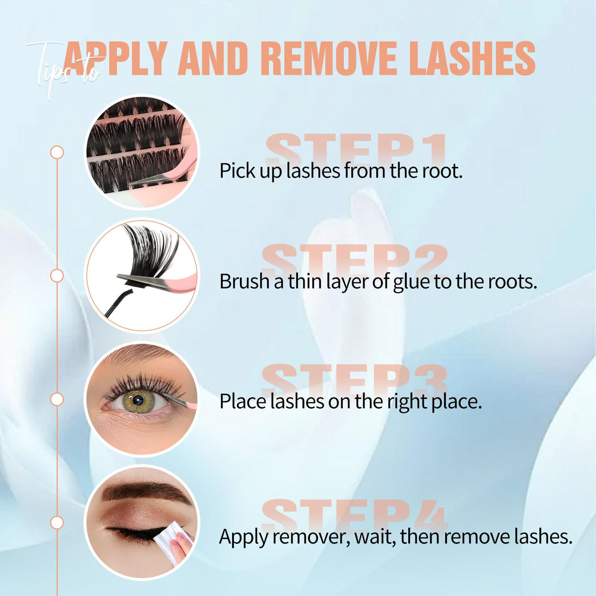 Sixstarhair Individual Eyelashes Kit Lash Clusters with Glue and Remover