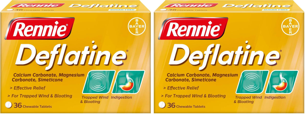 Rennie Deflatine Tablets for Heartburn, Indigestion and Trapped Wind 36ct