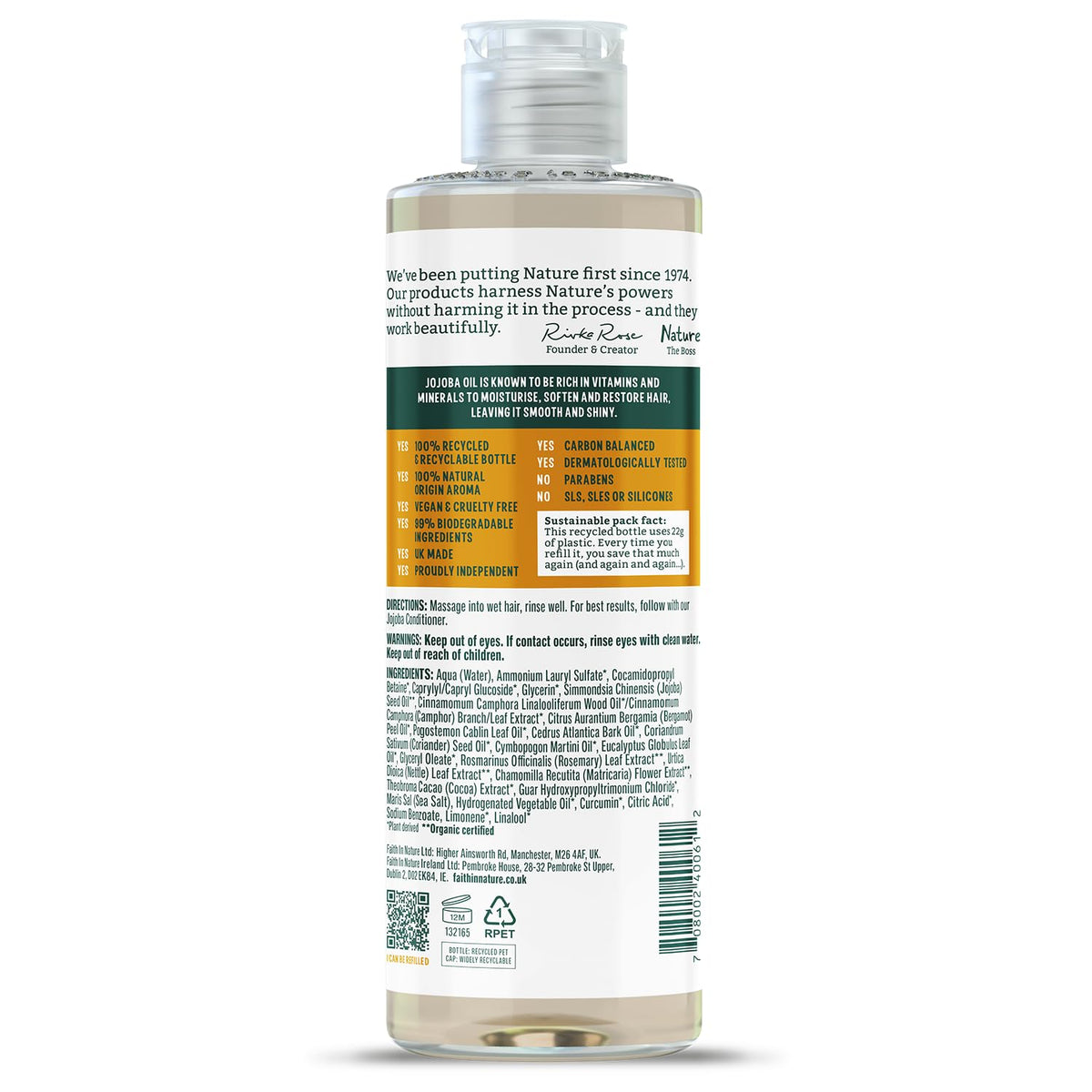 Faith In Nature Organic Coconut Shampoo, Hydrating for Dry Hair & Scalp, Vegan & Cruelty Free, No SLS, Silcones or Parabens, 400ml