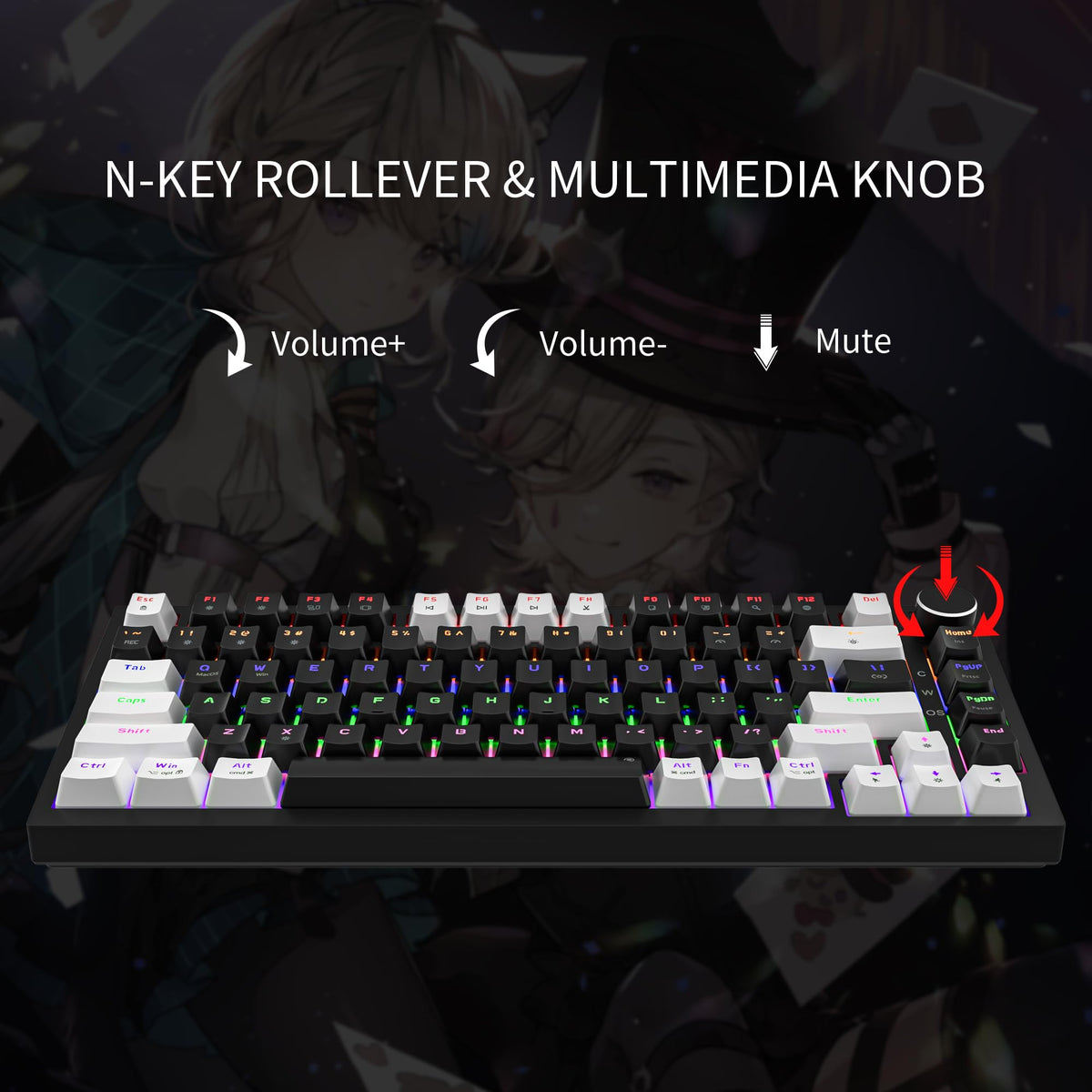 NEWMEN GM326 Mechanical Keyboard,Wired Gaming Keyboard,75% Percent Keyboard